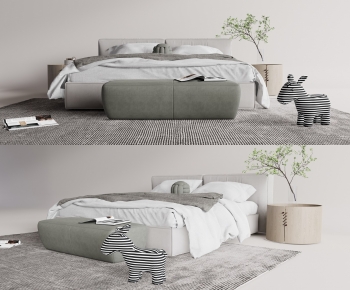 Modern Double Bed-ID:372379061