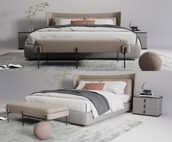 Modern Double Bed-ID:114372977