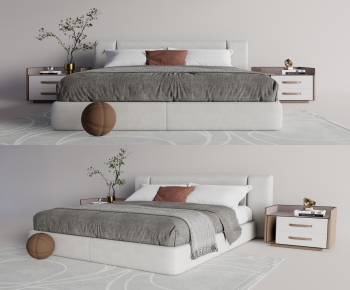 Modern Double Bed-ID:820327046