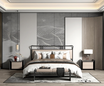 New Chinese Style Bedroom-ID:678961995
