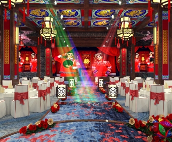 中式婚庆宴会厅-ID:197635896