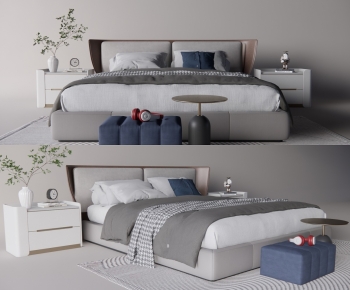 Modern Double Bed-ID:623883962