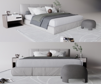 Modern Double Bed-ID:360872988