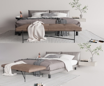 Modern Double Bed-ID:657109025