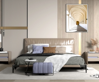 Modern Double Bed-ID:885009892