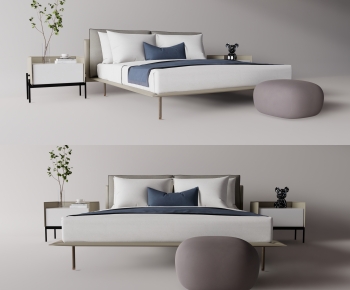 Modern Double Bed-ID:437453032