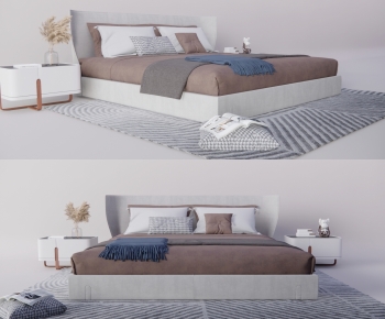 Modern Double Bed-ID:596874957