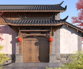 中式古建大门入口门头-ID:136071922