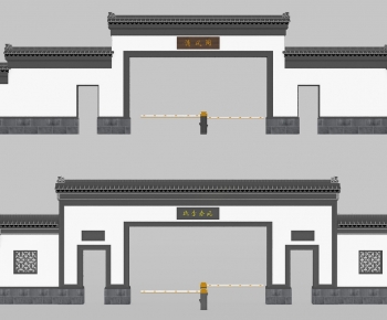 中式古典大门入口门头-ID:667306903