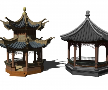 Chinese Style Ancient Architectural Buildings-ID:437205086