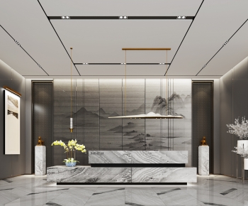 New Chinese Style Office Reception Desk-ID:132586965
