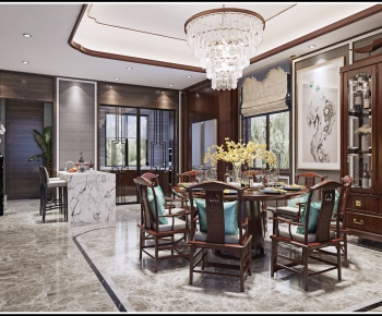 New Chinese Style Dining Room-ID:553629494