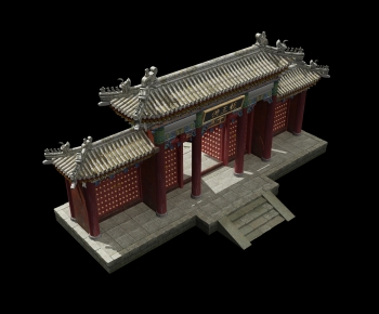 中式古典大门入口门头-ID:679754028
