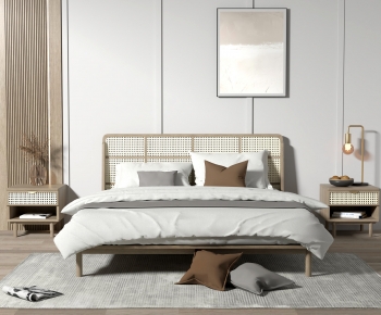 Nordic Style Double Bed-ID:866630086