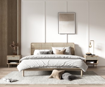 Nordic Style Double Bed-ID:108170031