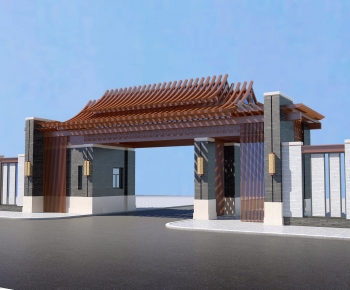 New Chinese Style Facade Element-ID:764398108