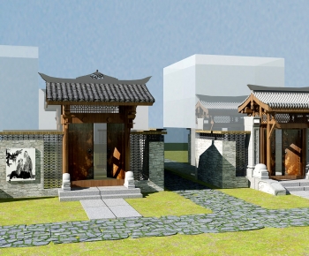 New Chinese Style Facade Element-ID:733588938