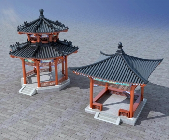 Modern Chinese Style Ancient Architectural Buildings-ID:342015987