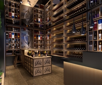 Industrial Style Wine Cellar/Wine Tasting Room-ID:949770932