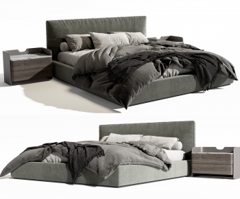 Modern Double Bed-ID:851427086