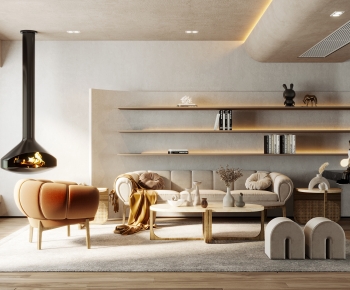 Wabi-sabi Style A Living Room-ID:887310542