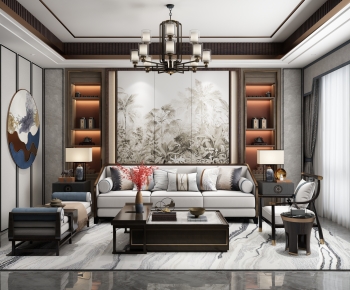 New Chinese Style A Living Room-ID:287693026