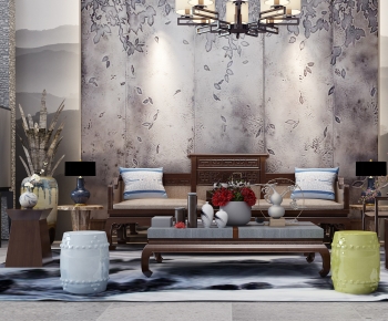 New Chinese Style Sofa Combination-ID:923357961