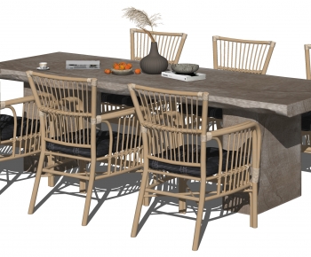 Wabi-sabi Style Dining Table And Chairs-ID:736313101