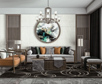 New Chinese Style A Living Room-ID:355420116