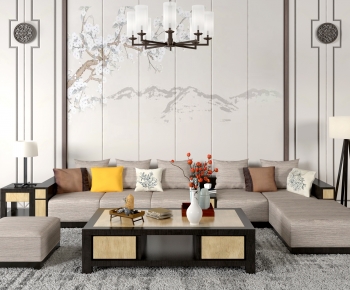 New Chinese Style Sofa Combination-ID:852870941
