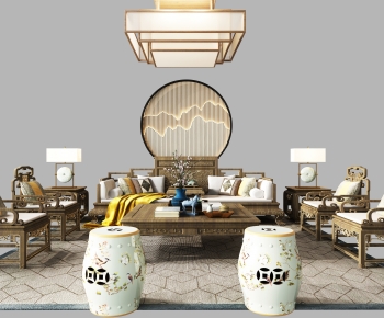 New Chinese Style Sofa Combination-ID:569504024