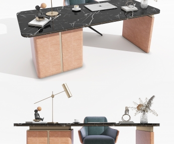 Modern Computer Desk And Chair-ID:346821077