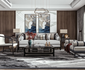 New Chinese Style A Living Room-ID:229186064