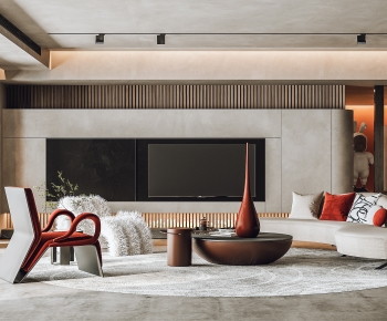 Modern Wabi-sabi Style A Living Room-ID:888299949