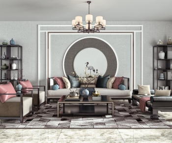 New Chinese Style A Living Room-ID:327797894