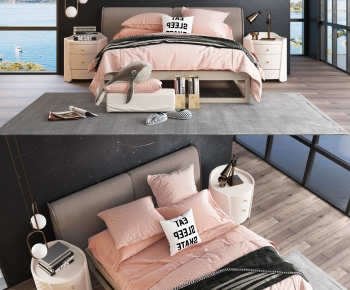 Modern Double Bed-ID:871078971