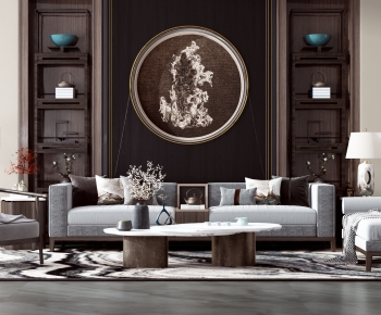 New Chinese Style Sofa Combination-ID:520175939
