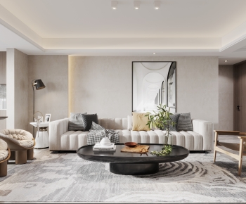 Modern Wabi-sabi Style A Living Room-ID:499641908