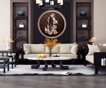 New Chinese Style Sofa Combination-ID:302220111