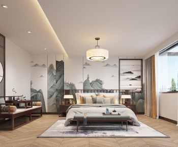 New Chinese Style Bedroom-ID:599370007