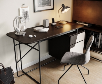 Modern Computer Desk And Chair-ID:688390029