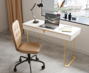 Modern Computer Desk And Chair-ID:986866953