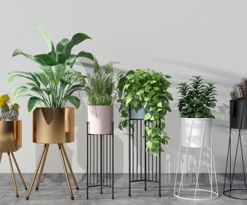 Modern Potted Green Plant-ID:445199011