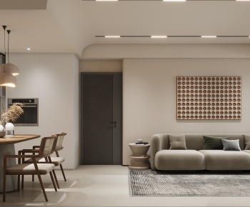 Nordic Style Wabi-sabi Style A Living Room-ID:454822067