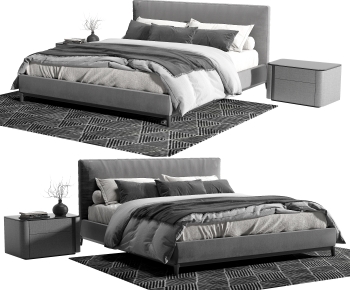 Modern Double Bed-ID:718837027