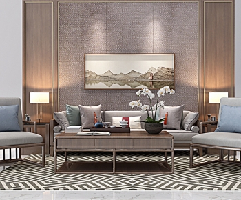New Chinese Style Sofa Combination-ID:953690056