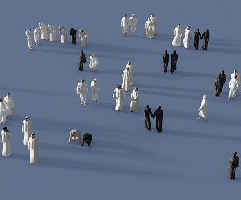 现代阿拉伯人物人群3D模型