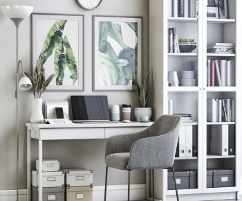 Modern Computer Desk And Chair-ID:322845942