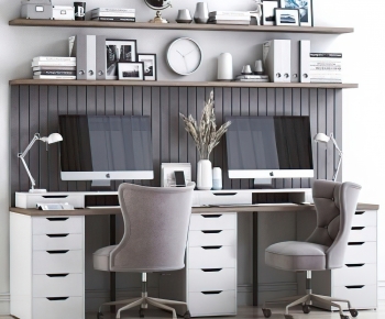 Modern Computer Desk And Chair-ID:967559108