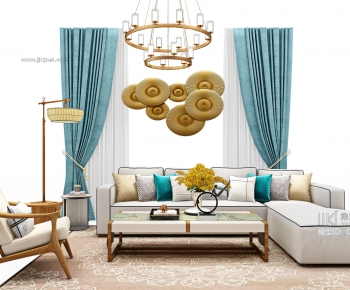 New Chinese Style Sofa Combination-ID:605534085
